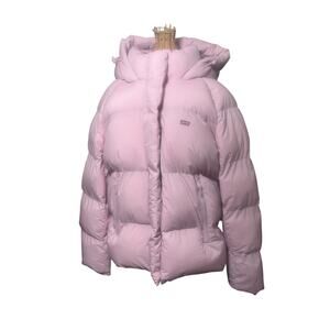 Levi Light Pink Puffer Hoodie Jacket NWT Size XL LW5SP697